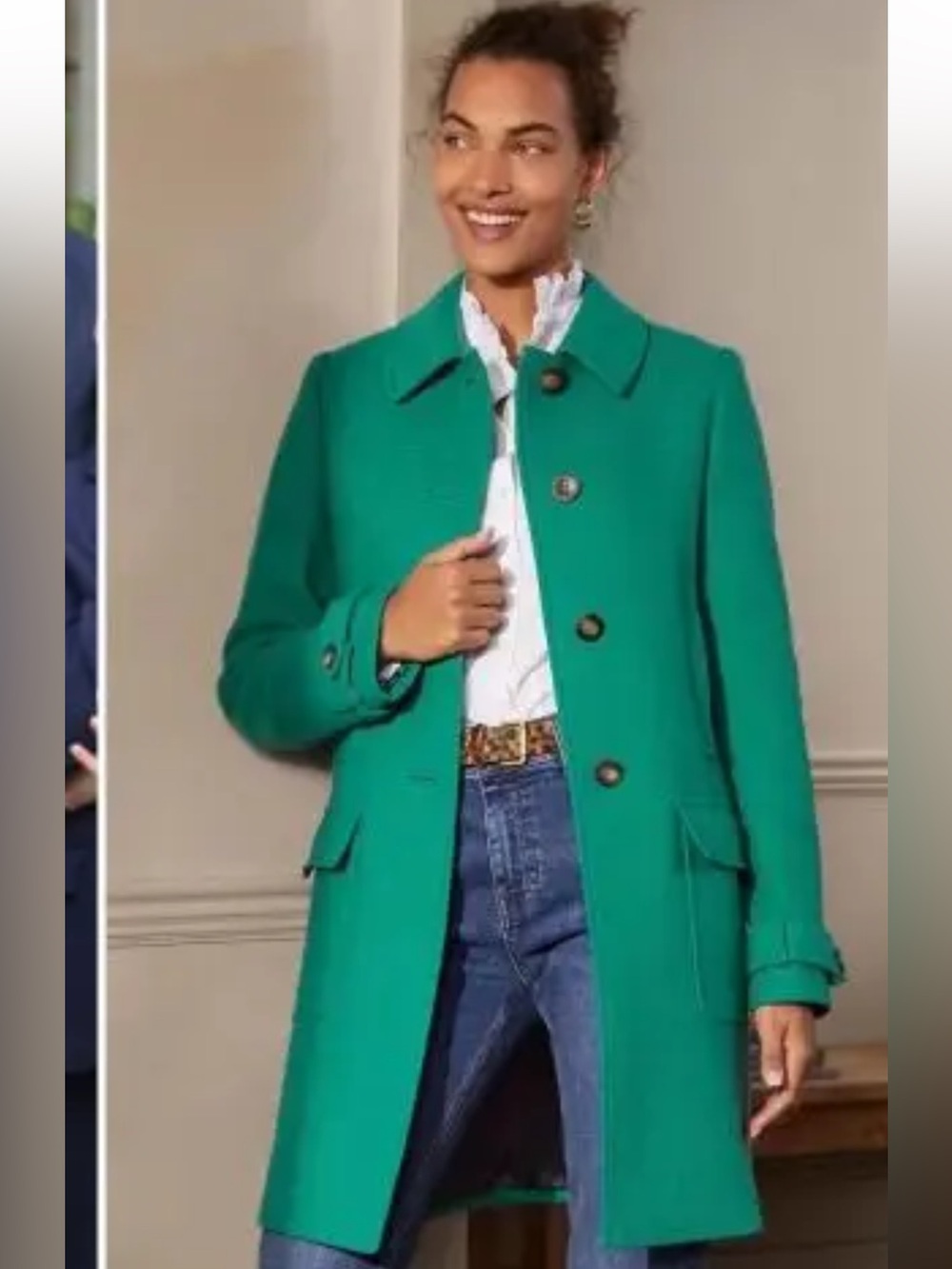 NWT Boden Durham Single-Breasted Wool blend Coat